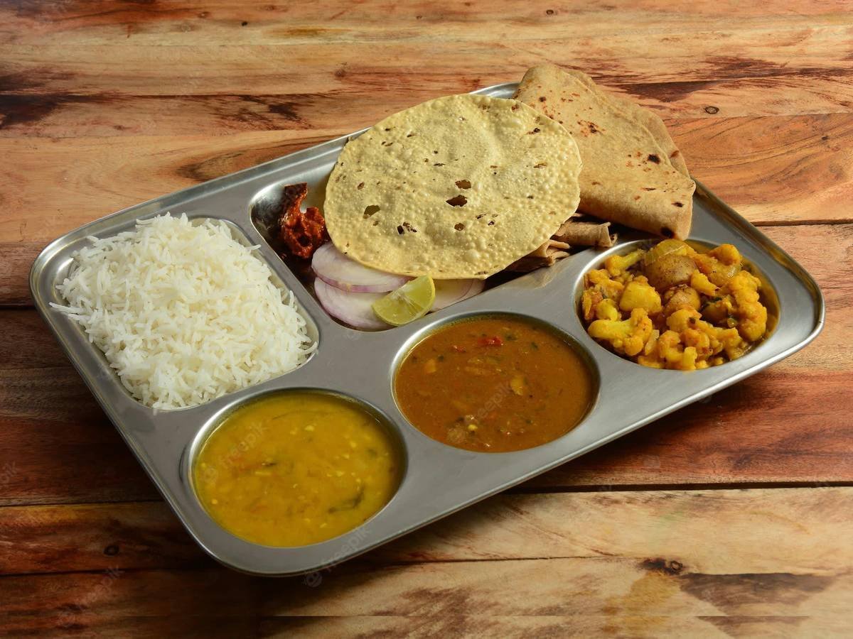 Vegetarian thali from our Swiggy listing
